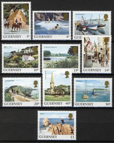 Poštové známky Guernsey 1984 Turistické zaujímavosti Mi# 288-97 Kat 9€ 
