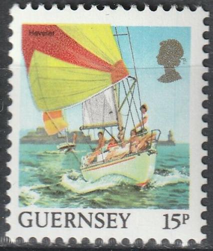 Potov znmka Guernsey 1987 Jachting v zlivu Havelet Bay Mi# B392