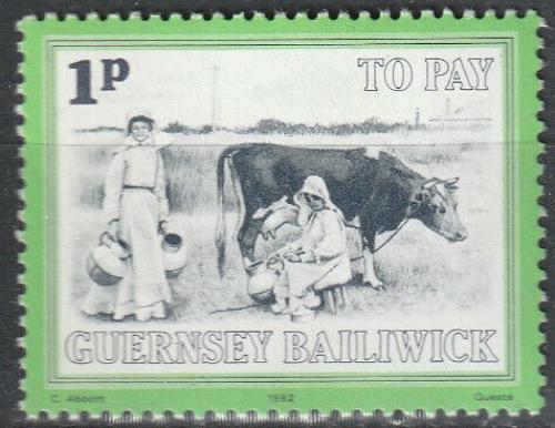 Poštová známka Guernsey 1982 Farmáøi, doplatná Mi# 30