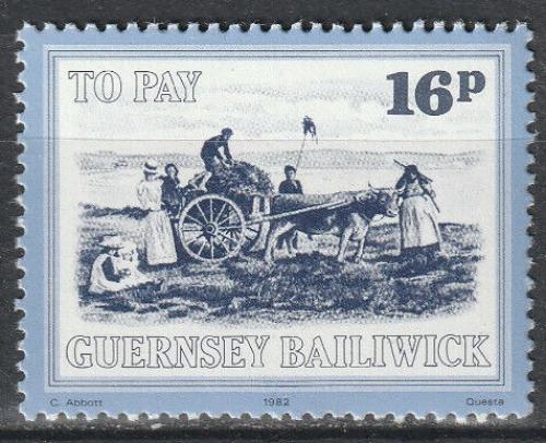 Poštová známka Guernsey 1982 Farmáøi, doplatná Mi# 35