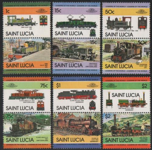 Poštové známky Svätá Lucia 1984 Lokomotívy Mi# 672-83