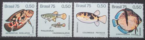 Poštové známky Brazílie 1975 Sladkovodní ryby Mi# 1483-86 Kat 6€