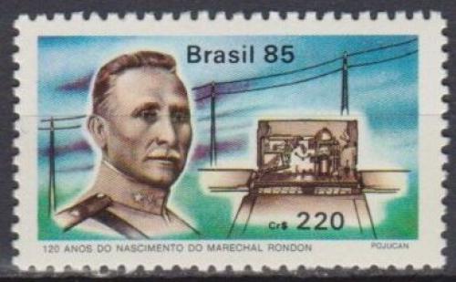 Potov znmka Brazlie 1985 Marl Cndido Mariano da Silva Rondon Mi# 2106