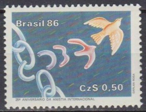 Poštová známka Brazílie 1986 Amnesty Intl., 25. výroèie Mi# 2171