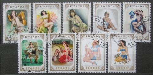 Poštové známky Rwanda 2022 Akty, umenie Pin up Mi# N/N