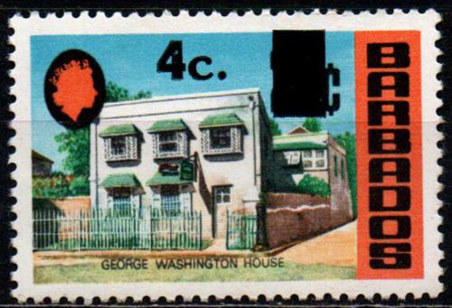 Poštová známka Barbados 1974 Dùm George Washingtona pretlaè Mi# 360
