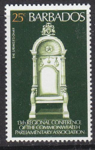 Poštová známka Barbados 1977 Køeslo Mi# 427
