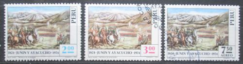 Poštové známky Peru 1974 Bitka u Ayacucha Mi# 973-75
