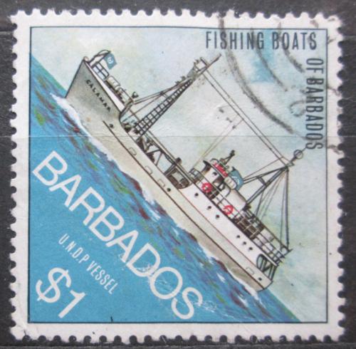 Potov znmka Barbados 1974 Trauler Calamar Mi# 364