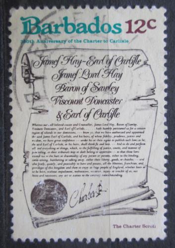 Potov znmka Barbados 1977 Charta knete Carlisla Mi# 430