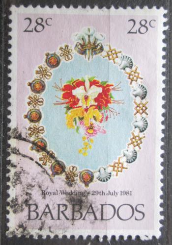 Poštová známka Barbados 1981 Svatební kytice Mi# 527