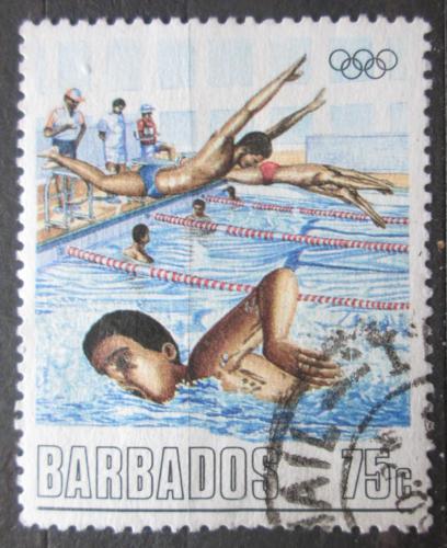 Poštová známka Barbados 1988 LOH Soul, plavání Mi# 703