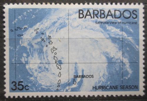 Poštová známka Barbados 1981 Satelitní snímek hurikánu Mi# 539