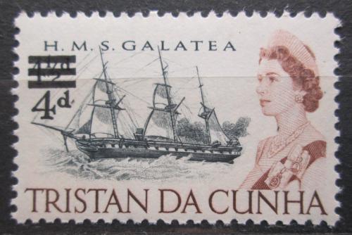 Poštová známka Tristan da Cunha 1967 Plachetnice Galatea pretlaè Mi# 111