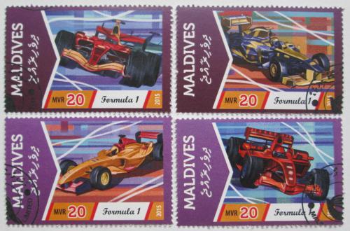 Poštové známky Maldivy 2015 Formule 1 Mi# 5790-93 Kat 10€