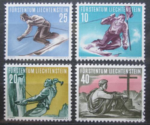 Poštové známky Lichtenštajnsko 1955 Šport TOP SET Mi# 334-37 Kat 65€