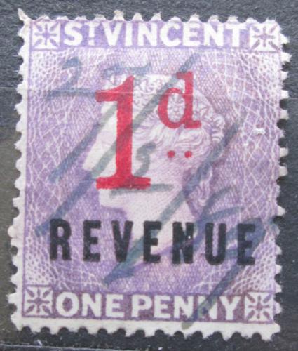 Poštová známka Svätý Vincent 1880 Krá¾ovna Viktória pretlaè Revenue Mi# N/N