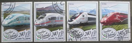 Poštové známky Džibutsko 2017 Moderní lokomotívy Mi# 1766-69 Kat 10€