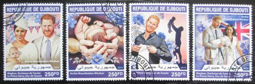 Poštové známky Džibutsko 2019 Princ Harry a Meghan Markle Mi# 3204-07 Kat 10.50€