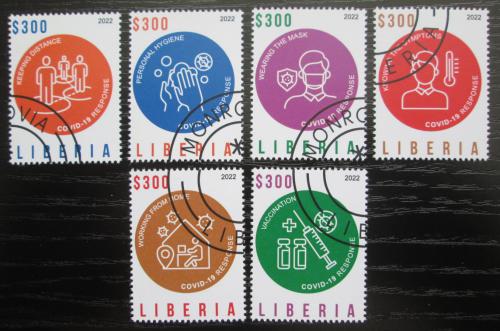 Poštové známky Libéria 2022 Boj s COVID Mi# N/N
