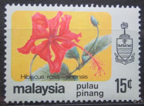 Poštová známka Malajsie Pulau Pinang 1979 Ibišek èínská rùže Mi# 84 