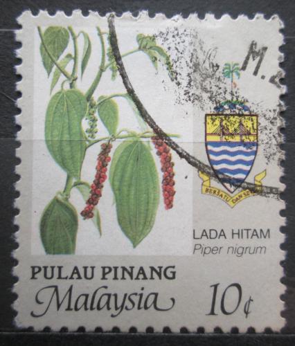 Poštová známka Malajsie Pulau Pinang 1986 Pepøovník èerný Mi# 97
