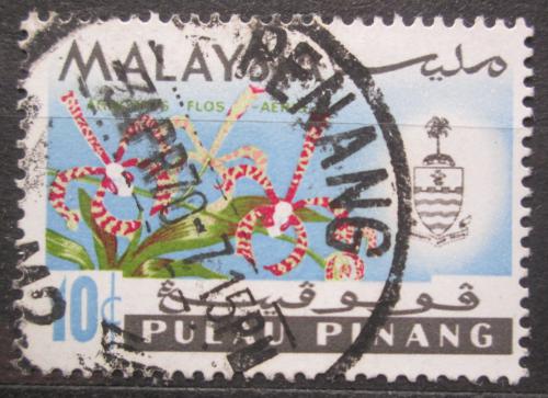 Potov znmka Malajsie Pulau Pinang 1965 Orchidej, Arachnanthe moschifer Mi# 70 - zvi obrzok