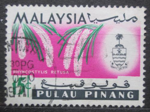 Potov znmka Malajsie Pulau Pinang 1965 Orchidej, Rhynchostylis retusa Mi# 71 - zvi obrzok
