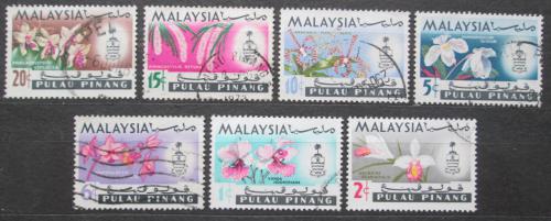 Potov znmky Malajsie Pulau Pinang 1965 Orchideje Mi# 66-72