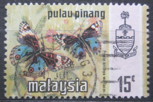 Potov znmka Malajsie Pulau Pinang 1971 Hebomoia glaucippe aturia Mi# 78