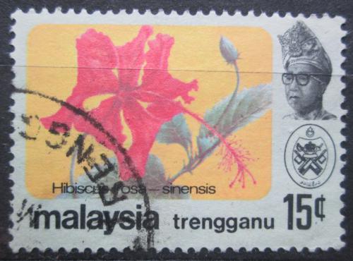 Poštová známka Malajsie Trengganu 1979 Ibišek èínská rùže Mi# 108
