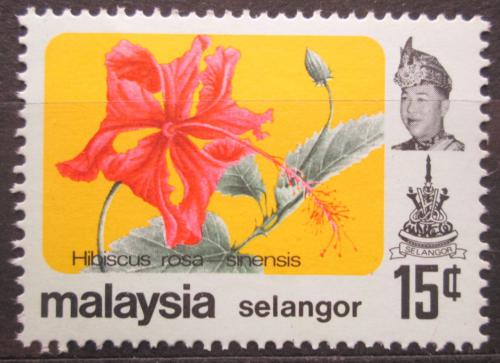 Poštová známka Malajsie Selangor 1979 Ibišek èínská rùže Mi# 116