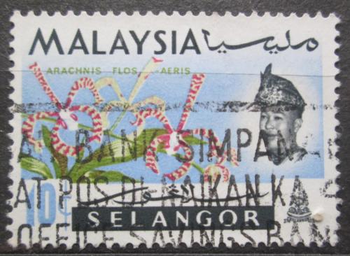 Potov znmka Malajsie Selangor 1965 Orchidej, Arachnanthe moschifera Mi# 102