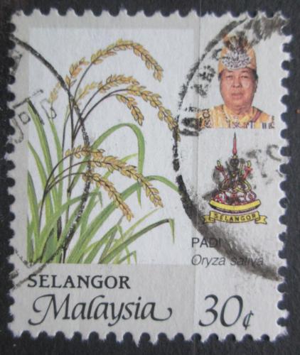 Poštová známka Malajsie Selangor 1986 Rýže Mi# 135