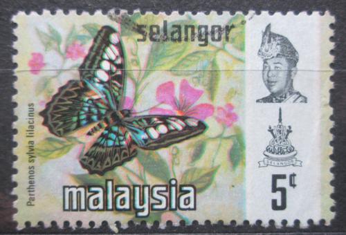 Poštová známka Malajsie Selangor 1971 Parthenos sylevya lilacinus Mi# 107