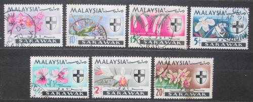 Potov znmky Malajsie Sarawak 1965 Orchideje Mi# 212-18 - zvi obrzok