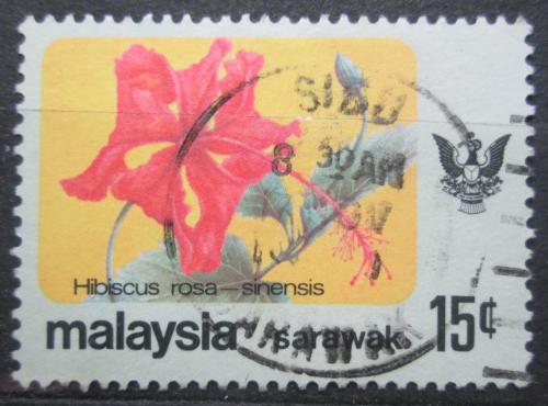 Poštová známka Malajsie Sarawak 1979 Ibišek èínská rùže Mi# 236