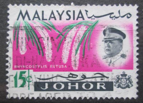 Potov znmka Malajsie Johor 1965 Orchidej, Rhynchostylis retusa Mi# 159