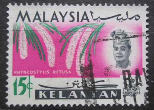 Potov znmka Malajsie Kelantan 1965 Orchidej, Rhynchostylis retusa Mi# 95 - zvi obrzok