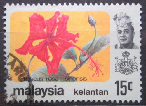 Poštová známka Malajsie Kelantan 1979 Ibišek èínská rùže Mi# 108