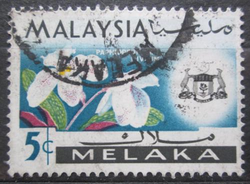 Potov znmka Malajsie Melaka 1965 Orchidej, Paphiopedilum niveum Mi# 68 