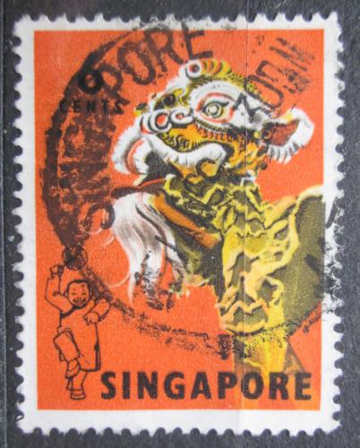 Poštová známka Singapur 1968 ¼udový tanec Mi# 87 A