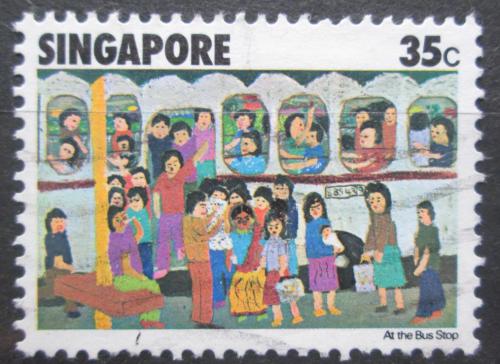 Potov znmka Singapur 1976 Dtsk kresba Mi# 289