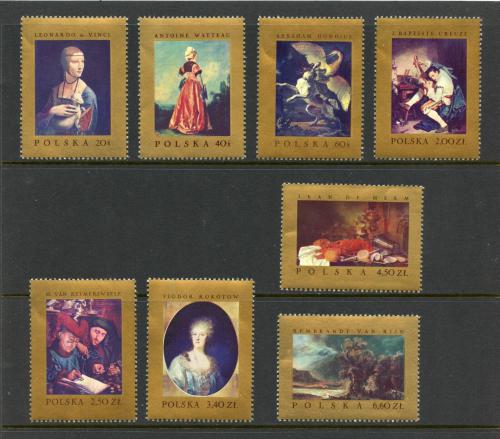 Poštové známky Po¾sko 1967 Umenie Mi# 1808-15 Kat 7€