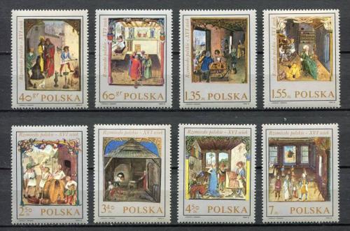Poštové známky Po¾sko 1969 Umenie Mi# 1963-70