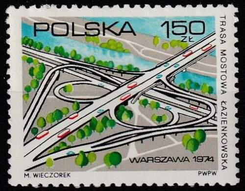 Poštová známka Po¾sko 1975 Nová dálnice Mi# 2327