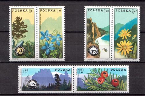 Poštové známky Po¾sko 1975 Horské regiony Mi# 2370-75