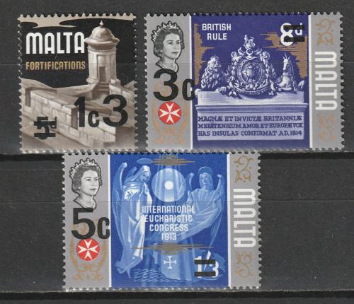 Poštové známky Malta 1972 História pretlaè Mi# 447-49