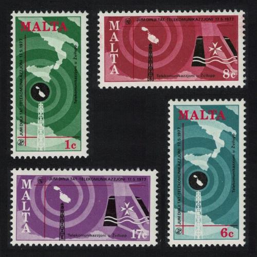 Poštové známky Malta 1977 Telekomunikace Mi# 550-53