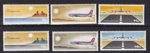Poštové známky Malta 1978 Lietadla Mi# 574-79 Kat 6€
